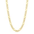 Solid Pave Figaro Chain in 14K Yellow Gold (6.0mm)