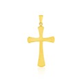 14k Yellow Gold Cross Pendant with Beaded Texture