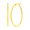 Thin Oval Hoop Earrings in 14k Yellow Gold