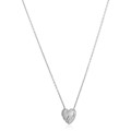 14k White Gold High Polish Scribbles Heart Necklace