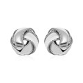 Textured and Polished Love Knot Earrings in Sterling Silver
