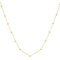 Textured Saturn Bead Necklace in 14K Yellow Gold