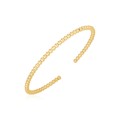 14k Yellow Gold High Polish Bead Cuff Bangle (3.00 mm)