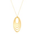 14k Yellow Gold High Polish Multi Oval Necklace