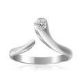 Fancy Polished Cubic Zirconia Toe Ring in Rhodium Plated Sterling Silver