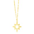 14k Yellow Gold Necklace with North Star Pendant