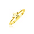 14k Yellow Gold Polished Star Ring with Diamond
