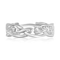 Celtic Motif Rhodium Finished Toe Ring in Sterling Silver