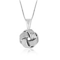 Love Knot Groove Texture Pendant in Sterling Silver