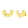 14k Yellow Gold Sunburst Earrings with Diamonds