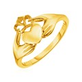 14k Yellow Gold Claddagh Ring