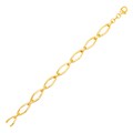 Polished Oval Marquise Link Bracelet in 14k Yellow Gold