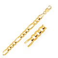 Solid Figaro Chain in 14k Yellow Gold (7.0mm)