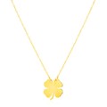 14K Yellow Gold Four Leaf Clover Necklace