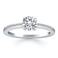 Classic Pave Diamond Band Engagement Ring Mounting in 14k White Gold