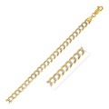 Pave Curb Chain in 14k Two Tone Gold (3.2 mm)