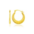 Textured Graduated Hoop Earrings in 14k Yellow Gold