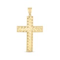 14k Yellow Gold High Polish Diamond Cut Cross Pendant