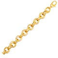 Twisted Double Link Bracelet in 14k Yellow Gold (11.80 mm)