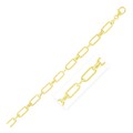 14k Yellow Gold High Polish Paperclip Rondel Link Chain Bracelet (5.60 mm)
