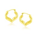 Heart Shape Hoop Earrings in 10k Yellow Gold
