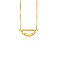 14k Yellow Gold Lips Necklace