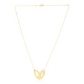 14k Yellow Gold High Polish Large Loopy Heart Necklace