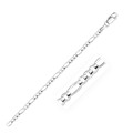 Solid Figaro Chain in 14k White Gold (3.0mm)