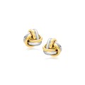 Polished Love Knot Stud Earrings in 14k Two-Tone Gold