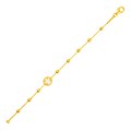 14k Yellow Gold Childrens Bracelet with Angel and Beads