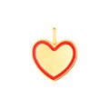 14k Yellow Gold and Red Enamel Heart Pendant