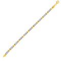 14k TwoToned Yellow and White Gold Double S Pattern Bracelet