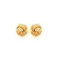Small Ridged Love Knot Earring in 10k Yellow Gold