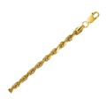 Lite Hollow Diamond Cut Rope Chain in 10K Yellow Gold (4.00 mm)