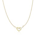 Entwined Arrow and Heart Charm Necklace in 14k Two-Tone Gold