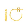 14k Yellow Gold Delicate Chain Hoop Earrings