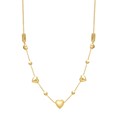 14k Yellow Gold Puff Heart Adjustable Necklace