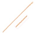 14k Rose Gold High Polish Compressed Cable Link Bracelet (4.50 mm)
