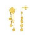 14k Yellow Gold Post Earrings with Polished Round Dangles