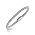 Popcorn Chain Bangle in Rhodium Plated Sterling Silver