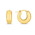 14k Yellow Gold Small Puffy Hoops
