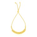 14k Yellow Gold Adjustable Bracelet with Polished Curb Chain