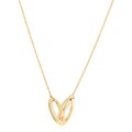14k Yellow Gold High Polish Small Loopy Heart Necklace