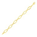 14k Yellow Gold Bracelet with Polished Oval Links (10.00 mm)