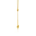 14k Yellow Gold Lariat Necklace with Knots
