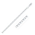Classic Rhodium Plated Curb Chain in Sterling Silver (4.7mm)