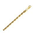 Hollow Diamond Cut Rope Chain in 10K Yellow Gold (5.00 mm)
