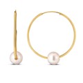 14k Yellow Gold Round Endless Pearl Earring(1x25mm)