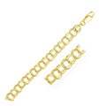 Double Link Solid Charm Bracelet in 14k Yellow Gold (9.0mm)