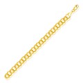 Double Link Solid Charm Bracelet in 14k Yellow Gold (8.0mm)
